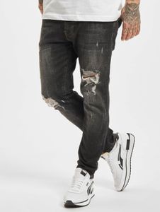 moderne 2Y Premium Herren Jeans Skinny Fit Stretch mit Baumwolle Schwarz