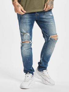 moderne 2Y Premium Herren Jeans Skinny Fit Stretch Reißverschluss mit Baumwolle Blau
