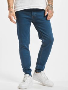 Elegantes pantalones vaqueros de hombre 2Y Premium, elásticos, con cremallera, corte ajustado y confeccionados en algodón azul.