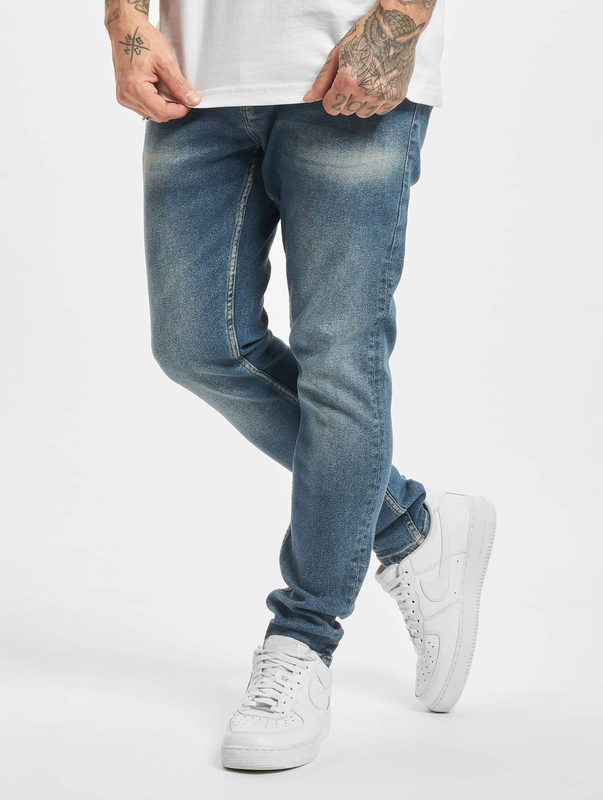 stylische 2Y Premium Herren Jeans Skinny Fit Stretch mit Baumwolle Blau