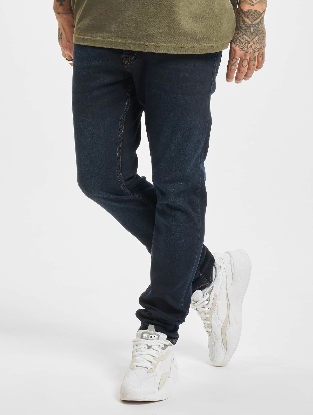 stylische 2Y Premium Herren Jeans Slim Fit Taschen mit Baumwolle Blau