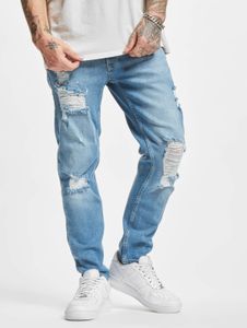 bequeme 2Y Premium Herren Jeans Skinny Fit Taschen mit Baumwolle Blau