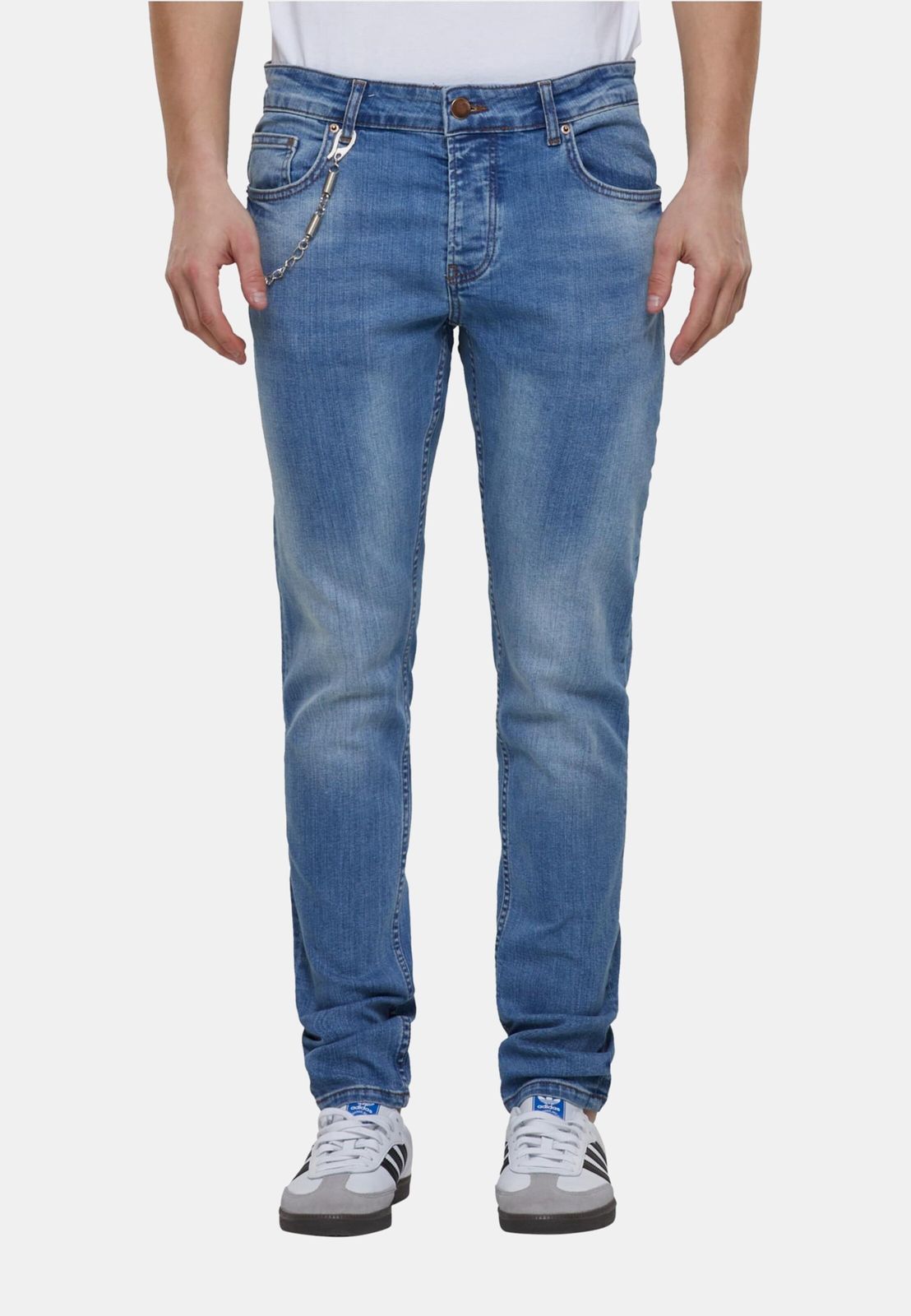2Y Premium Herren Jeans Skinny Fit Stretch Blau