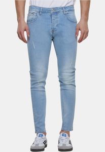 bequeme 2Y Premium Herren Jeans Skinny Fit Stretch Taschen mit Baumwolle Blau
