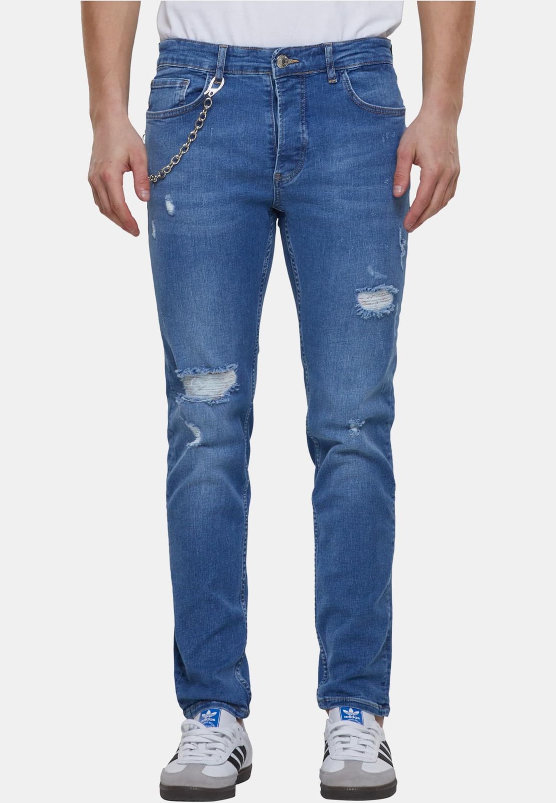 2Y Premium Herren Jeans Blau Stretch Baumwolle