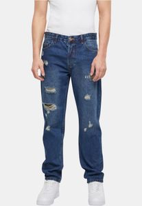 stylische 2Y Premium Herren Jeans Straight Fit Stretch Reißverschluss mit Baumwolle Blau
