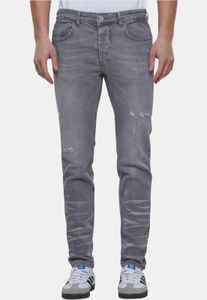 lässige 2Y Premium Herren Jeans Stretch Reißverschluss Taschen mit Baumwolle Grau