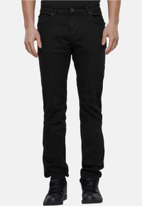 lässige 2Y Premium Herren Jeans Slim Fit Stretch Reißverschluss mit Baumwolle Schwarz