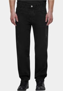 lässige 2Y Premium Herren Jeans Stretch Reißverschluss Taschen mit Baumwolle Schwarz