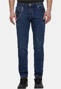 bequeme 2Y Premium Herren Jeans Skinny Fit Stretch Taschen mit Baumwolle Blau