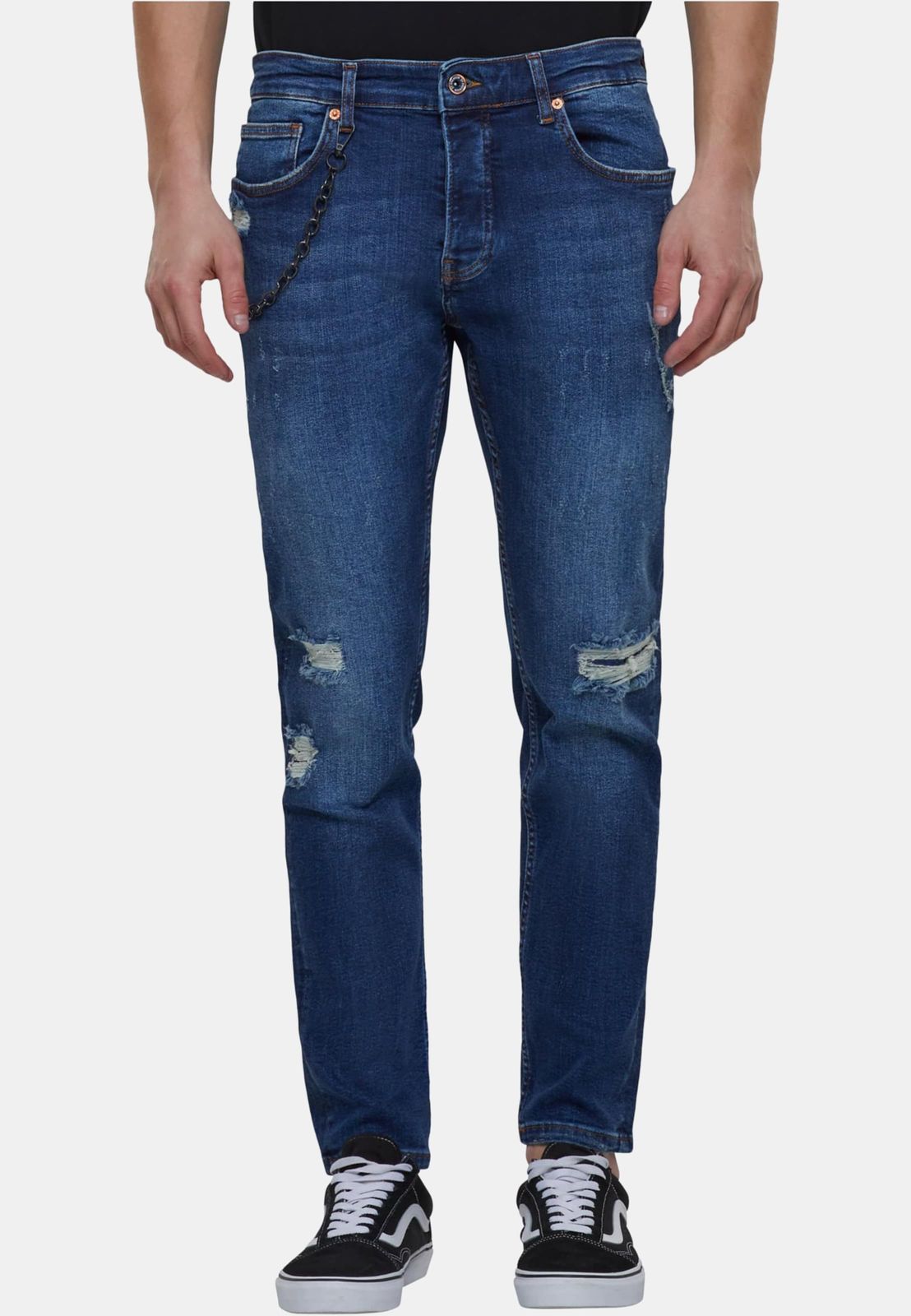 2Y Premium Herren Jeans Stretch Baumwolle Blau