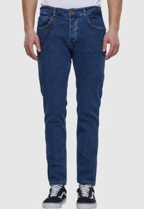 lässige 2Y Premium Herren Jeans Stretch Reißverschluss Taschen Blau