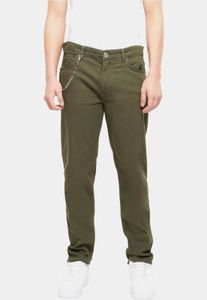 bequeme 2Y Premium Herren Jeans Stretch Ketten-Detail mit Baumwolle Beige