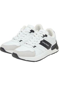stylische Bruno Banani Herren Sneaker Reißverschluss Rippbündchen Weiß/Schwarz