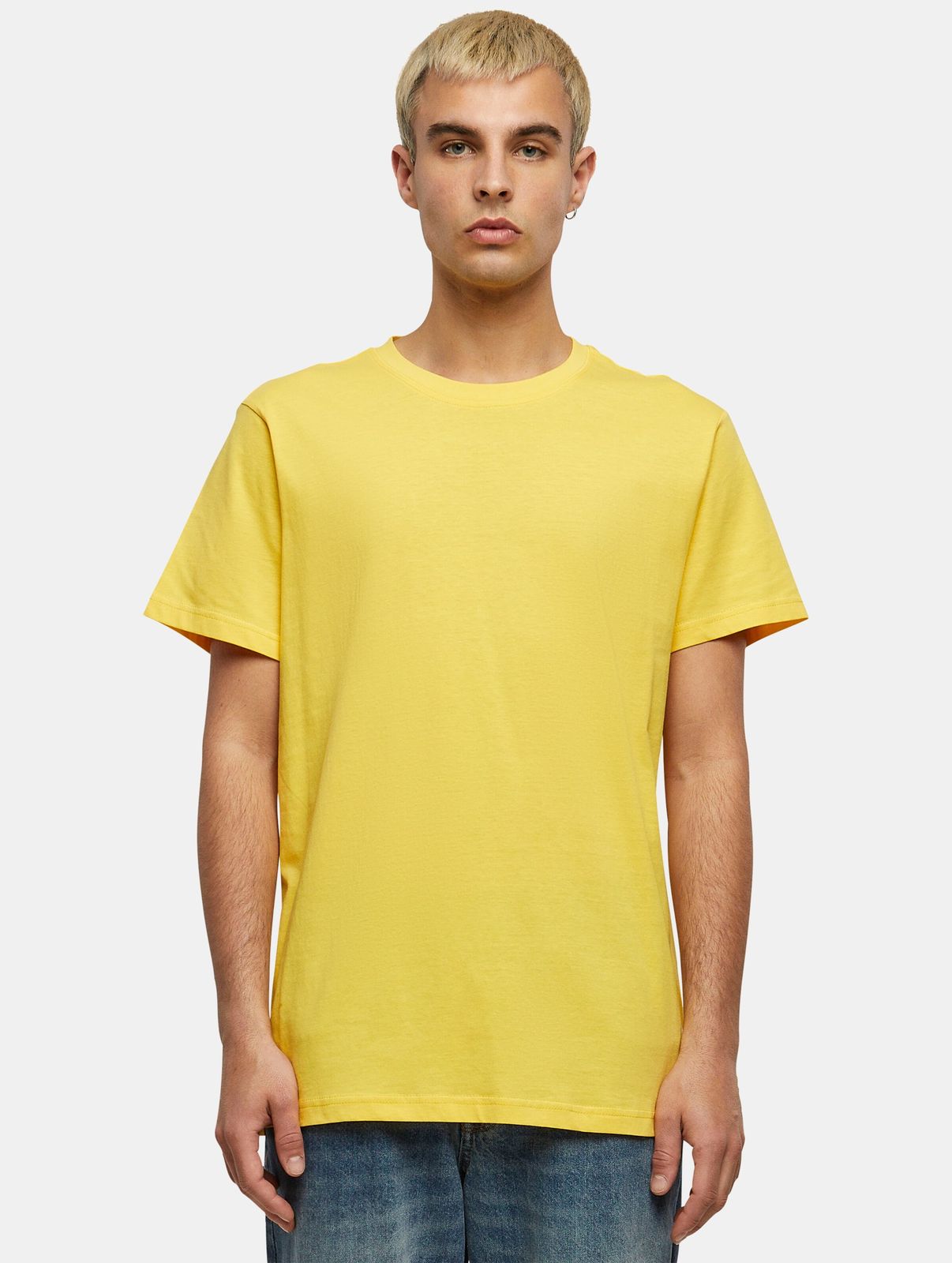 sportliches Build Your Brand Herren T-Shirt 140 g/m² mit Baumwolle Gelb