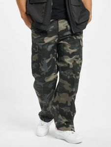 Pantalones vaqueros modernos para hombre de la marca Brandit, con bolsillos con cordón ajustable y estampado de camuflaje.
