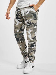 Jean Brandit confortable pour homme, en coton, avec élastique, cordon de serrage et fermeture éclair, motif camouflage.