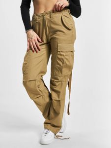 Comfortable Brandit women's jeans with zipper pockets, cotton, beige