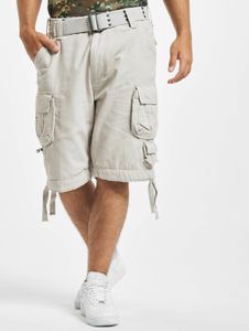 Pantaloncini casual da uomo Brandit con tasche con cerniera, in cotone, bianchi