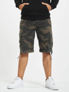Pantalones cortos casuales para hombre de la marca Brandit, con bolsillos con cremallera, de algodón y estampado de camuflaje.