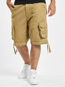 Casual Brandit men's shorts with drawstring and zipper, beige