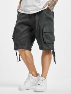 sommerliche Brandit Herren Shorts Reißverschluss Taschen Anthrazit