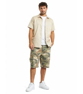 Summer Brandit men's shorts with drawstring and zipper, cotton, camouflage