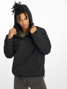 Modern Brandit men's jacket with drawstring, lined, black