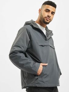 moderne Brandit Herren Jacke Reißverschluss Taschen Anthrazit