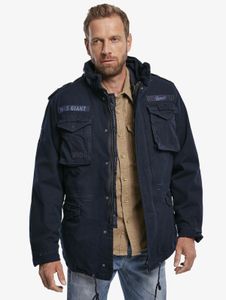 Giacca funzionale da uomo Brandit con zip e cappuccio, in cotone, blu navy