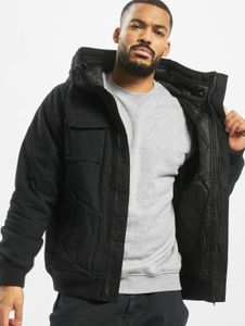 moderne Brandit Herren Jacke große Kapuze Kordelzug mit Baumwolle Schwarz