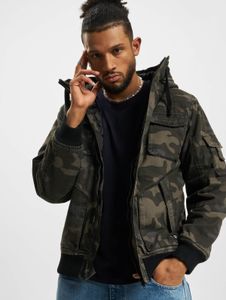 lässige Brandit Herren Jacke Reißverschluss Kapuze mit Baumwolle Camouflage