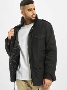schlichte Brandit Herren Jacke Reißverschluss Taschen Schwarz
