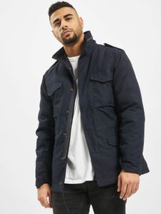 Simple Brandit men's jacket with zippers and pockets, navy