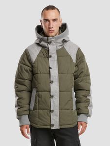 funktionale Brandit Herren Jacke mit Baumwolle Oliv-Grün/Grau