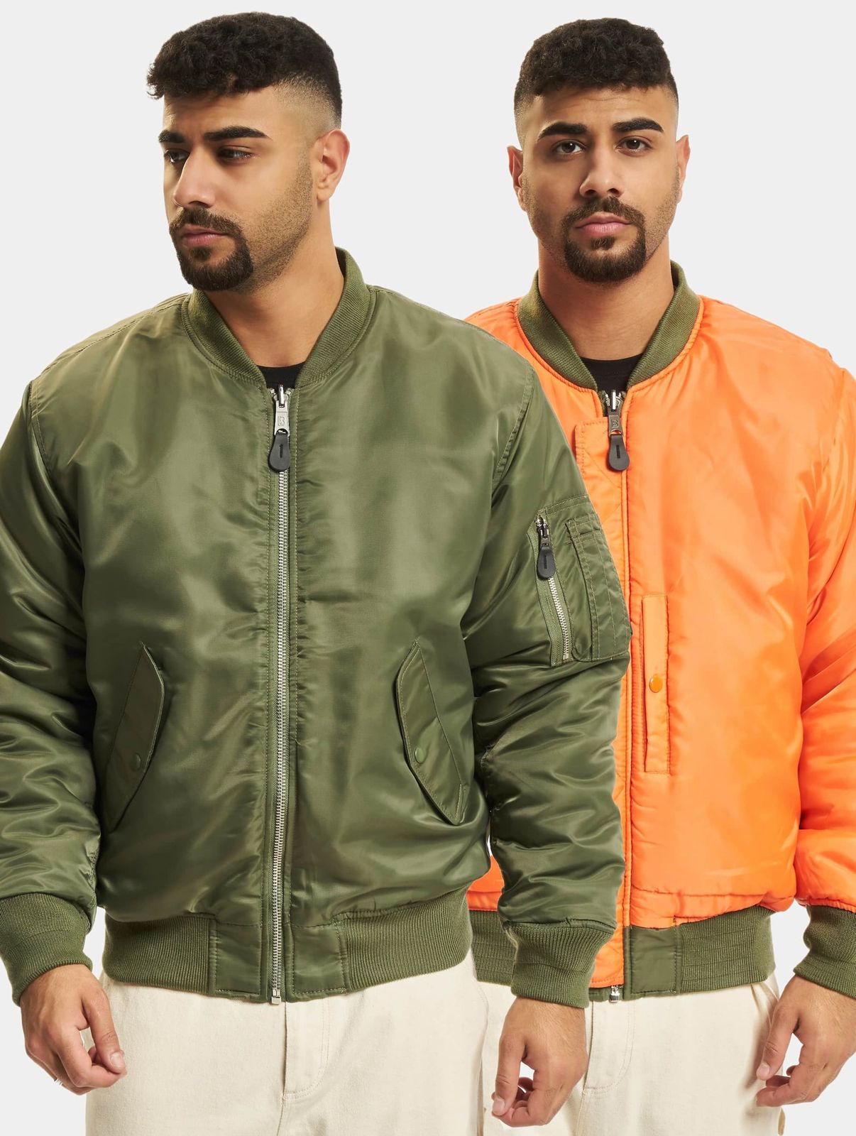 schlichte Brandit Herren Jacke Rippbündchen Khaki