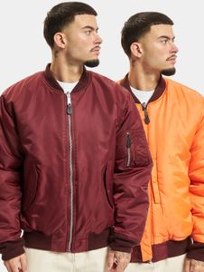 lässige Brandit Herren Jacke Reißverschluss Taschen Rot