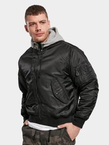 Giacca da uomo moderna Brandit con cerniere e tasche, nera