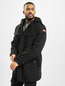 funktionale Brandit Herren Jacke Kordelzug Reißverschluss mit Baumwolle Schwarz