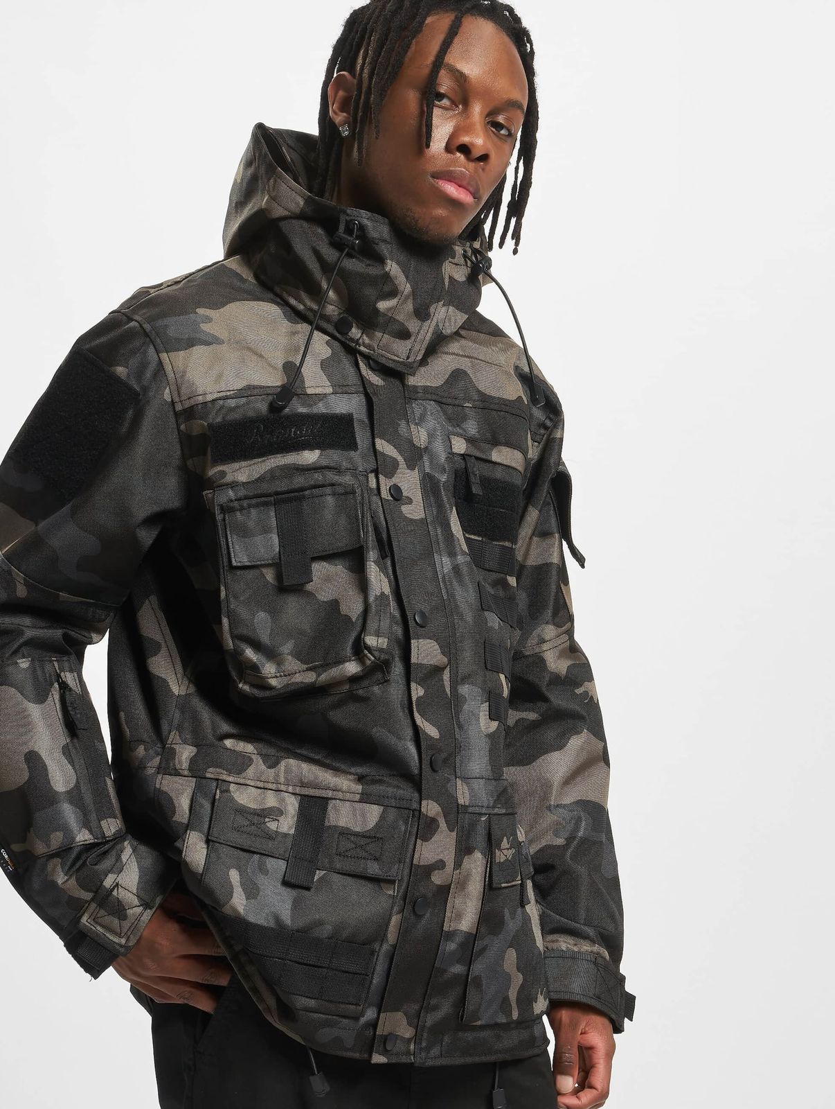 Brandit Herren Jacke Camouflage mit Reißverschluss und Taschen