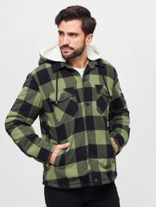 moderne Brandit Herren Jacke mit Baumwolle Schwarz/Oliv-Grün