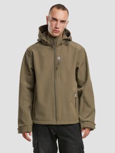 funktionale Brandit Herren Jacke Stretch Reißverschluss Kapuze Khaki