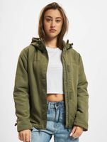 Leichte Brandit Damen Windbreaker Jacke mit Kapuze und Klettverschluss Khaki