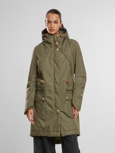 stylische Brandit Damen Jacke Reißverschluss Kapuze Khaki
