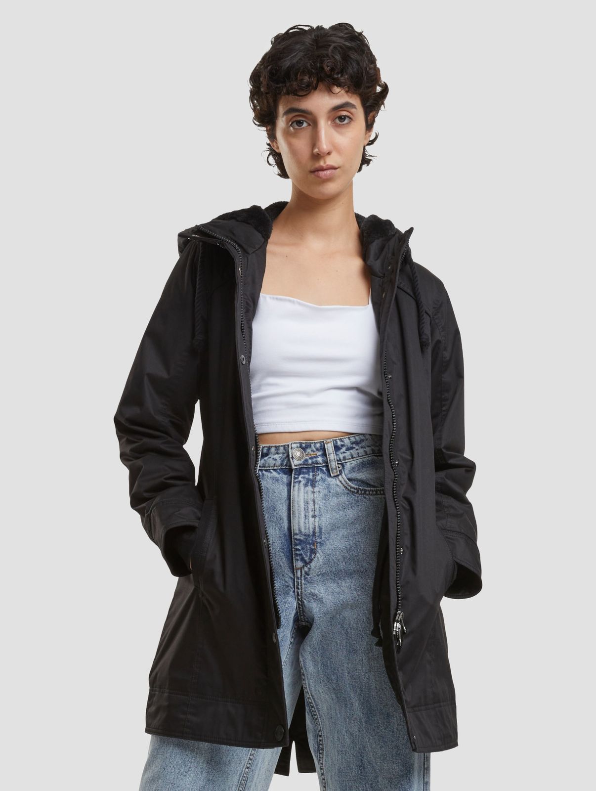 Brandit Damen Winterparka mit Kapuze Schwarz