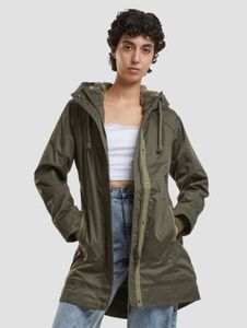 lässige Brandit Damen Jacke Reißverschluss Kapuze Khaki