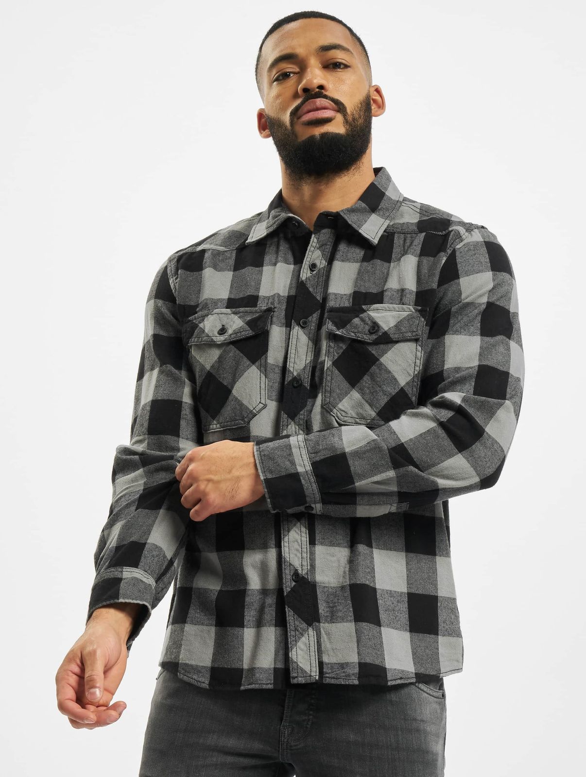 vielseitiges Brandit Herren Polo-Shirt mit Baumwolle Grau/Schwarz