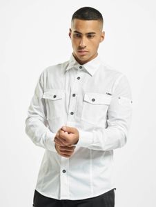 Polo homme Brandit décontracté, coupe ajustée, poches, coton, blanc