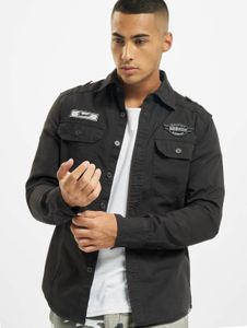 lässiges Brandit Herren Polo-Shirt Taschen Denim mit Baumwolle Schwarz