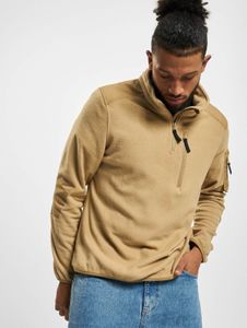 weiches Brandit Herren Sweatshirt Reißverschluss Fleece Beige